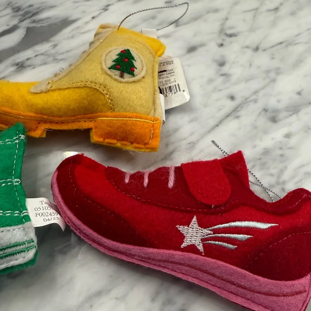 NWT Handcrafted Felt Ornament Set - Shoes, Ice skates, Sneakers, Boots - Picture 4 of 5